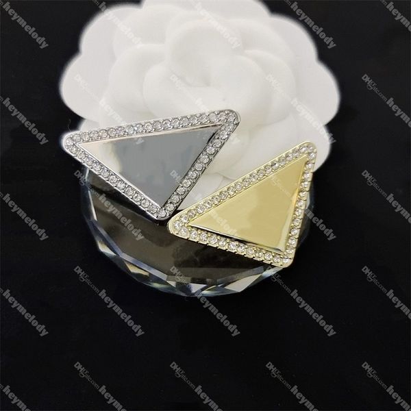 Broches Triangle inversé de styliste, broches en diamant, en acier, en cristal, bijoux, vente en gros