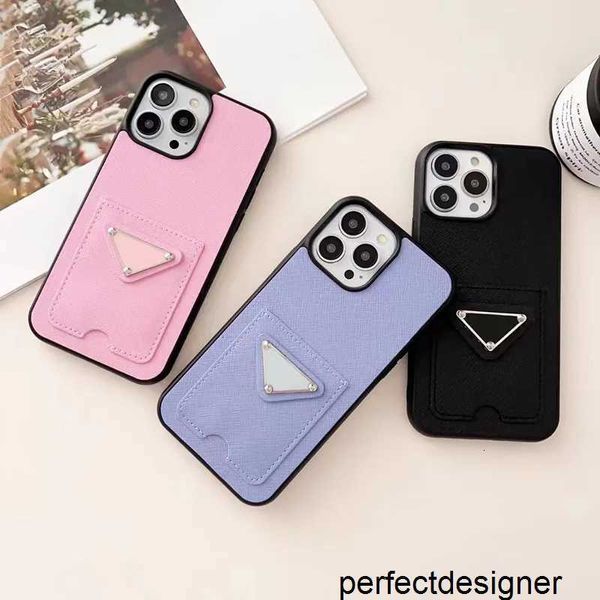Designer IPhone 14 15 Pro Max Case Designer Phone Cases pour 13 femmes de luxe en cuir PU porte-cartes de crédit poches téléphone portable couverture arrière complète CYG24013005HDB1