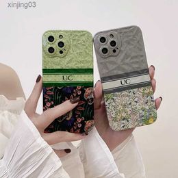 Designer iPhone Case Fashion Vintage Pattern Pleated iPhone13Pro Max Apple 11 Mobiele telefoon hoes siliconen 12 liefhebbers trend Good Xinjing03