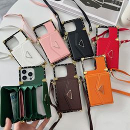 Designer iPhone Phone Cases 15 14 Pro Max Luxury Crossbody Card SlotHi Quality Purse 18 16 15pro 14Pro 13 13Pro 12 11 Samsung Galaxy S24 S23 S22 Ultra Case