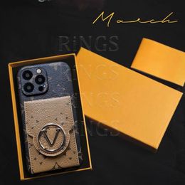 Designer iPhone Telefoon hoesjes 15 14 Pro Max Hoogwaardige spiegelcamera Bescherming Lederen kaart Wallet Purse 18 17 16 15Pro 14Pro 13Pro 12Pro 13 12 Case With Logo Box Man Woman