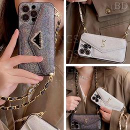 Designer iPhone Phone Case 15 14 Pro Max Luxury Crossbody Wallet Card Slot Purse 18 17 16 15promax 14promax 15pro 14pro 13pro 12pro 13 12 11 Cases avec Logo Box 828