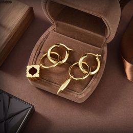 Designer Boucles d'oreilles en or irrégulier pour femmes Hoop Earring Luxurys Designers Letter Pendant Stud Gift Wedding