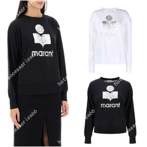 Designer Isabel Marant T-shirts Lettre scintillante Impression T-shirts Tube droit Pull décontracté Couverture en coton Femmes T-shirts à manches longues