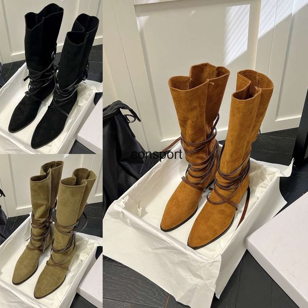 Designer Isabel Marants Boot Paris France Top Chaussures Suède Cowboy Bottes hautes Style Western Inspiré Couture Veau rétro vintage hiver Chaussures en cuir taille 35 40