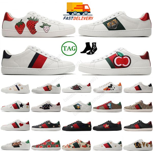 Designer Italie Baskets de luxe Plate-forme Low 1977s OG Hommes Femmes Chaussures Casual Formateurs Tigre Brodé Ace Bee Blanc Vert Rouge Rayures Hommes Chaussure Marche Sneaker