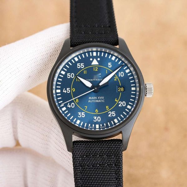 Diseñador IWC Relojes Pilot's Watch Mark XVIII Top Gun Edition RELOJ Fluorine Strap 5A Movimiento mecánico automático de alta calidad UHR 1; 1 Montre Date Luxe Watchbox Znke