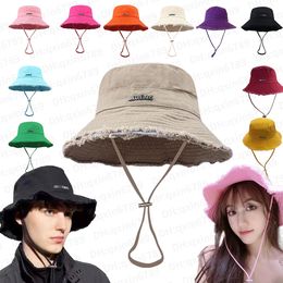 Designer JAC0UEMUS bucket hat JA bucket hat The Artichoke bob hoed met brede rand voor heren en dames LES CLASSICS opvouwbare vissersvizier reisvizier