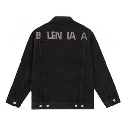 Chaqueta de diseñador Balencaiigas Hot Diamond Chaqueta vaquera con letras grandes Abrigo Chaqueta informal holgada para hombres y mujeres Abrigo con botones para citas callejeras