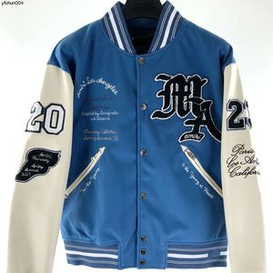 Designer Jacket Bomber Winter Mens Coupe-vent Varsity Baseball Hip Hop Harajuku Lettre Patchwork Cuir Tianma Broderie Streetwear Unisexe Manteaux 2fg1