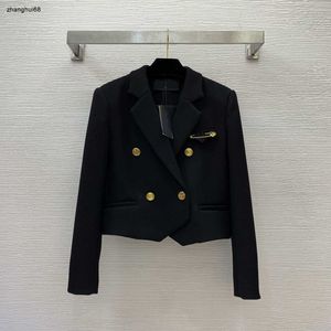 Veste de créateur pour femmes, vêtements pour dames, mode d'automne, Double boutonnage, revers, veste de costume courte + épingle, 30 décembre