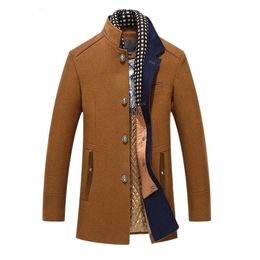 Designer jas heren originele kwaliteit heren dikkere trenchcoats winter lange wollen jas heren slim fit casual jassen peacoat dubbele kraag wollen overjas