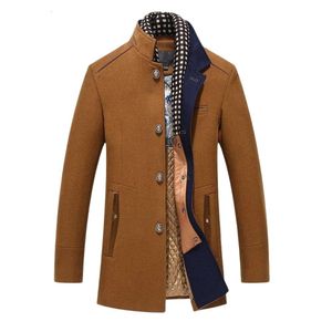 Designer jas heren originele kwaliteit heren dikkere trenchcoats winter lange wollen jas heren slim fit casual jassen peacoat dubbele kraag wollen overjas