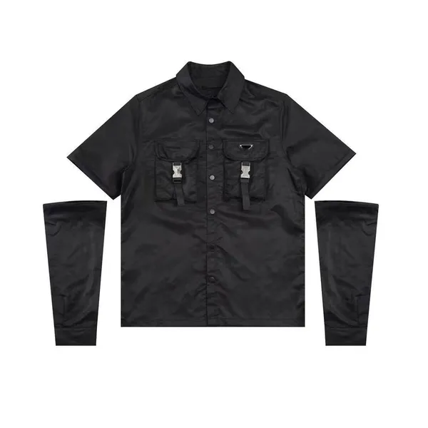 Veste de designer hommes chemise manteaux Veste polo deux pièces avec manches à boutonnage simple manteau cardigan détachable lâche col montant avec veste homme à carreaux rayé