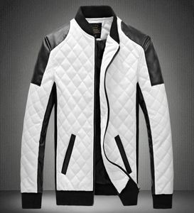 Veste designer Men039S Collier de support en cuir pu manteau de veste en noir et blanc correspondant à grande taille de moto en cuir8797527