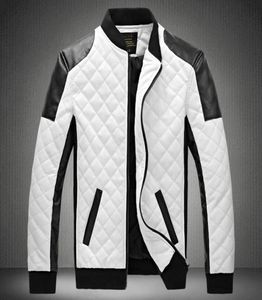 Designer Jacket Men039S Stand Kraag PU Lederen jas jas Zwart en witte kleur Matching groot formaat motorfiets leer7824460
