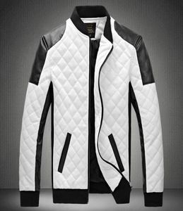 Veste de créateur men039s col montant veste en cuir PU manteau couleur noir et blanc correspondant grande taille moto cuir9923568