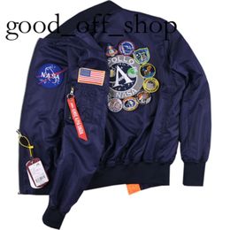 Veste de créateur pour homme, bombardier mince, Dingdin, NASA Apollo, édition commémorative, uniforme de baseball, manteau de haute qualité, pierre 65