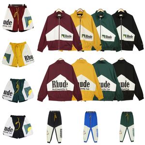 veste de designer rhude vestes hommes femmes lettre impression shorts pantalons longs coupe-vent couples imperméable veste extérieure hommes sweat à capuche varsity streetwear vêtements