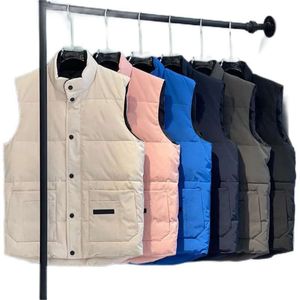 Chalecos de chaqueta de diseñador para hombre estilo libre pluma real abajo chaleco de moda de invierno calentador de cuerpo tela impermeable avanzada hombres mujeres chalecos chaqueta