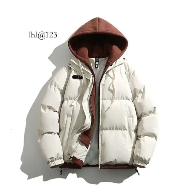 Veste de créateur hiver nouvelle version coréenne pour hommes épaissie logo de voiture chaud faux deux pièces à capuche coton Co mode couple versile B vente en gros 2 pièces 10% de réduction