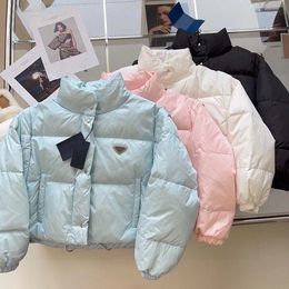 Chaqueta de diseñador para mujer abrigo de piel de alta calidad Chaquetas hinchadas Mangas largas Señora Slim Down Abrigo de talle alto Cazadora cortavientos Parka corta ropa de invierno Chaqueta cálida