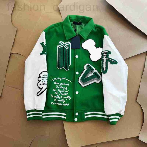 Chaquetas de diseñador Marca de moda para hombre Chaqueta para mujer L Vintage suelta Manga larga Verde Béisbol Hombre Hip Hop Otoño Varsity Casual Bombardero cálido UZKP