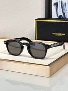 Designer jacquemuly zonnebril Ronde gepolariseerde bladbril voor dames. Zonnebril voor heren met glazen lens en doosje