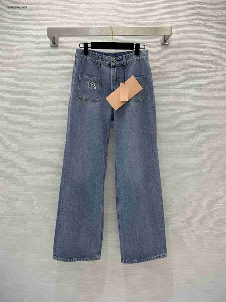 Diseñador Jean Women Jeans Brand Ropa Ladies Moda Fashion Hot Diamond Impresión Pantalones de niña Pantalones Damas de cintura alta y pantalones anchos Pantalones Dic 25 de diciembre