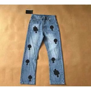 Designer Jeans 2023 Ch Pantalons Hommes Faire vieux Chromees lavés Pantalons Coeur Imprime Croix Style Long 665
