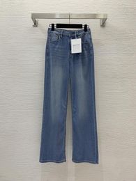 Designer Jeans 2024 Nouvelle marque de mode de mode printemps Sême pantalon de style luxe Pantalon féminin 0512-8