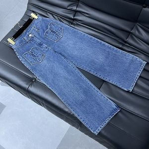 Designer Jeans 2024 Nieuwe Lente Zomer Mode Flare Panelen Merk Dezelfde Stijl Broek Luxe Dameskleding 0225-7