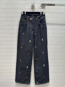 Designer Jeans 2024 Nouveau pantalon droit de mode Spring Summer Brand Same Pantalon Luxury Vêtements pour femmes 0227-9