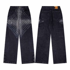 Designer jeans denim neutrale broek hoge taille broek licht licht luxe gewassen beschadigde neutrale wijd been losse patch broek