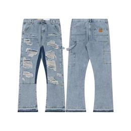 Designer Jeans Designer Pants gescheurde jeans heren basissans voor mannen vrouwen mode retro straat dragen losse casual bootcut gat jeans heren broek broek m -2xl