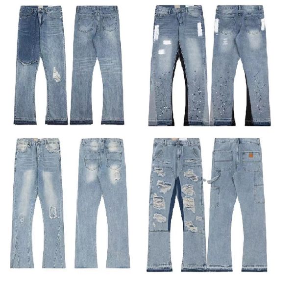 jeans de diseñador pantalones de diseñador jeans rasgados hombres jeans básicos simples para hombres mujeres moda retro street wear sueltos casuales bootcut jeans pantalones para hombre pantalones M -2XL