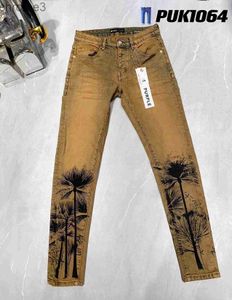 Designer Jeans Mode Paars Distressed Tear Fietser Dames Denim Nieuwe Splicing Ripped Straight Leg Heren Zwarte Broek 30