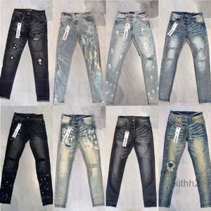 Jeans de créateur pour hommes femmes pantalons été trou de haute qualité broderie Jean pantalon hommes Purpl Fedc 9P5R PNKF