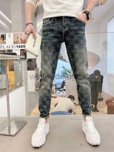 Designer Jeans for Mens Autumn/Winter New Jeans Trendy Brand Gedrukt Gedrukt kleine rechte beenbroeken voor jeugdmodebroek