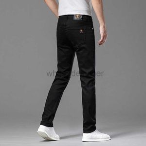 Designer jeans voor heren zwart witte jeans heren recht fit kleine voeten lente zomer dunne lange broek elastische high-end veelzijdige modebroek