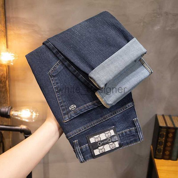 Designer Jeans for Mens Business Business Commuter Men's Wear Spring / Summer New Casual Zipper Jeans Men's Loose Fit Long Long Lamg Pantal