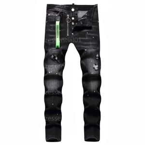 Jeans de créateur pour hommes Dsquare Denim Pant Trendy Hip Hop Stretch Fit Pantalon Mid Rise Hommes Mode Pantalon noir confortable 2AVE