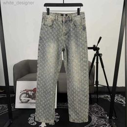 Jeans de créateurs pour hommes pantalons de luxe End Street Street Trendy Brand Jacquard Pantalon de conception imprimé complet Pantalon de la jambe large pour hommes
