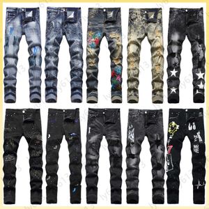 jeans de designer pour hommes Jeans amirir High Street Mode classique Hip Hop Slim Fit Pantalon en jean déchiré Amirly Polyvalent Beau pantalon en denim