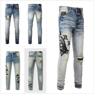 Designerjeans voor heren Wandelbroek Gescheurd Hiphop High Street Fashion Brand Pantalones Vaqueros Para Hombre Motorborduurwerk Nauwsluitend 907078806