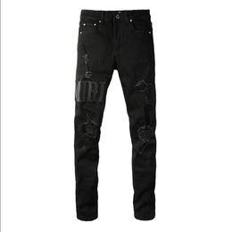 jeans de diseñador para hombre agujero azul claro gris oscuro italia marca hombre pantalones largos pantalones streetwear denim flaco delgado recto biker jeans 28-40