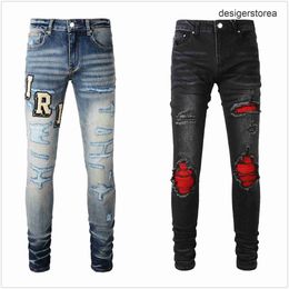 Jeans de créateurs pour hommes jeans randonnée pantalon Hip Hop High High Street Brand Pantalones Vaqueros para Hombre Motorcycle broderie Close Adapting {Catégorie}