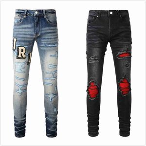 Jeans de créateurs pour hommes en jeans de randonnée pantalon Hip Hop High High Street Brand Pantalones Vaqueros Para Hombre Motorcycle Broderie Close