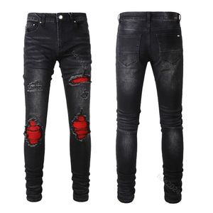 jeans de diseñador para hombre jeans pantalones de lino hip hop hombres jeans desgastados rasgados motorista slim fit hipster letra impresa motocicleta para hombres bordado verdadera marca jeans9WU0