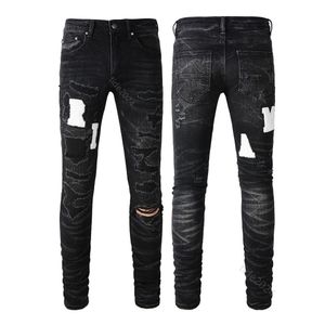 jeans de marque pour hommes jeans pantalons en lin hip hop hommes jeans en détresse déchiré biker slim fit hipster lettre imprimée moto pour hommes broderie vrai marque jeansYWHS